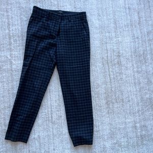 Theory Blue and Gray Slim cropped Wool Pants
